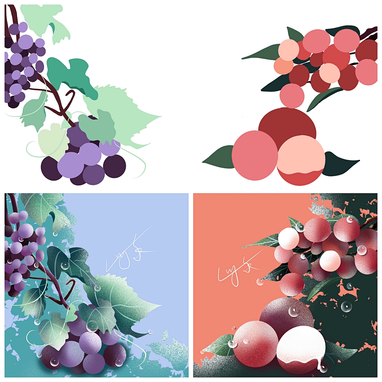 水果插画（图ZMjI1MDYxMDg0） - 艺术插画 - 站酷设计师没有锁骨的小菜米原创素材 - 站酷ZCOOL