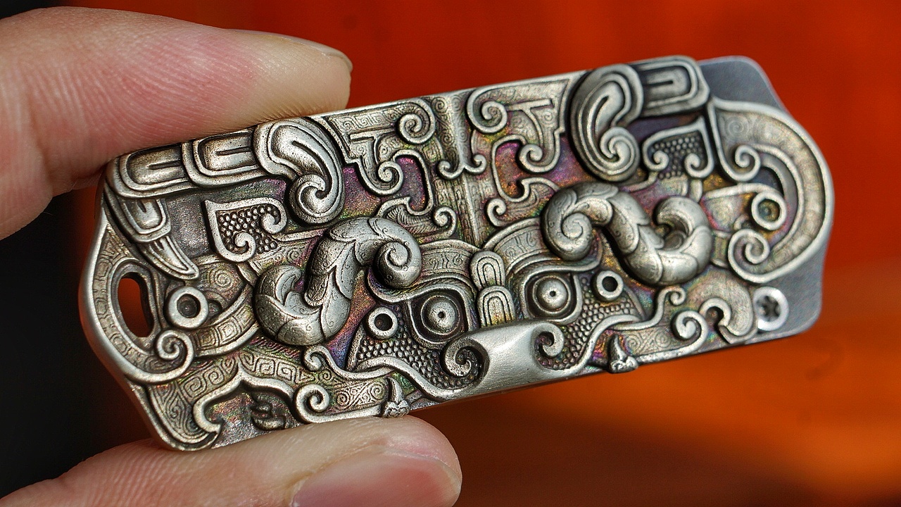 【饕餮•夔牛】藏银EDC便携小刀 吊坠 钥匙链（图ZMTUxMzY4MzI4） - 其他手工艺 - 站酷设计师猴哥文玩工作室原创素材 - 站酷ZCOOL