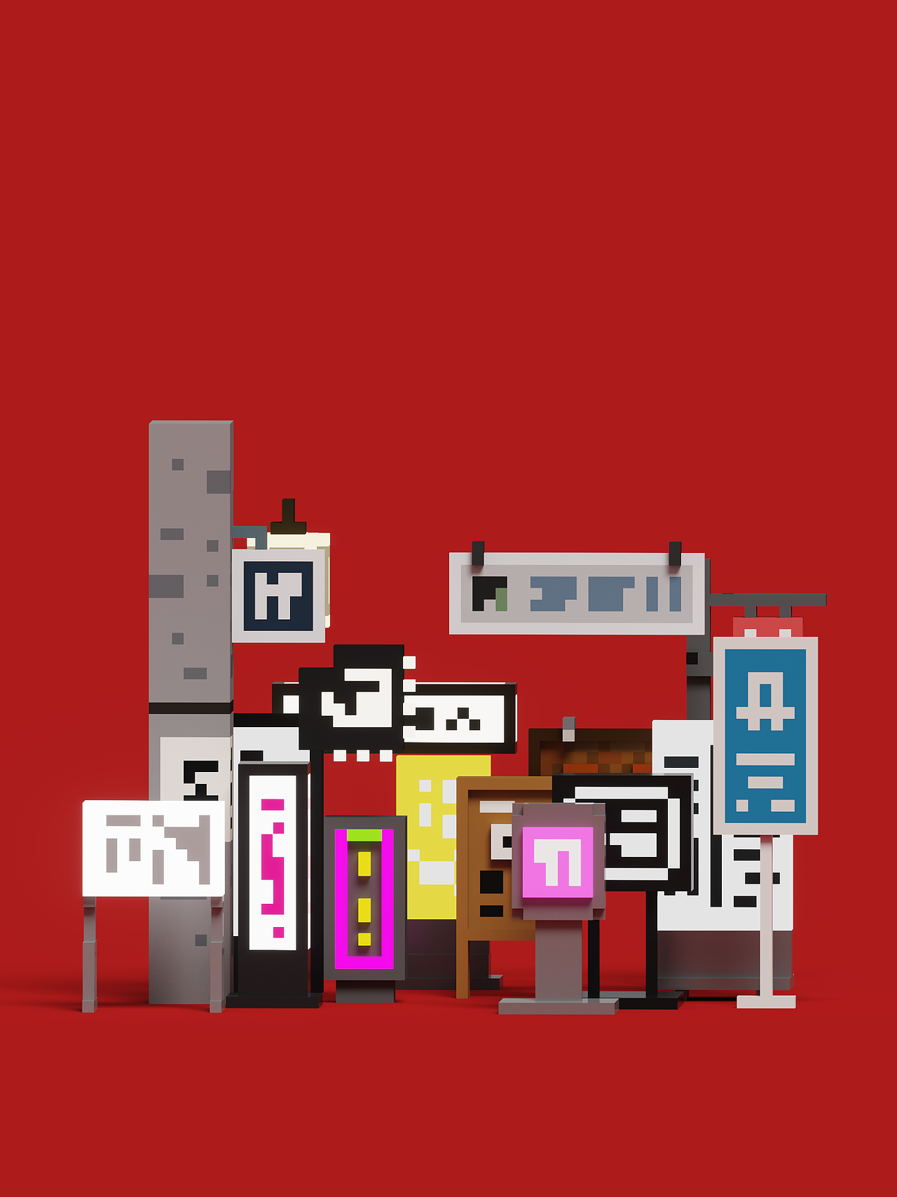 东京灯牌 magicavoxel（图ZMTQ2OTk0MjA4） - 建筑/空间 - 站酷设计师mrtoy47原创素材 - 站酷ZCOOL