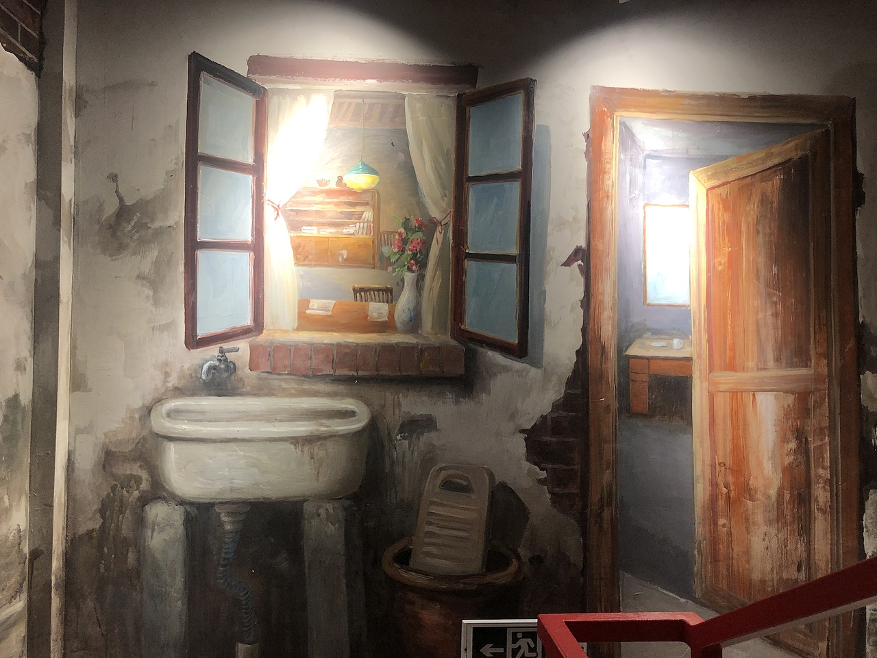 怀旧风格主题墙绘手绘