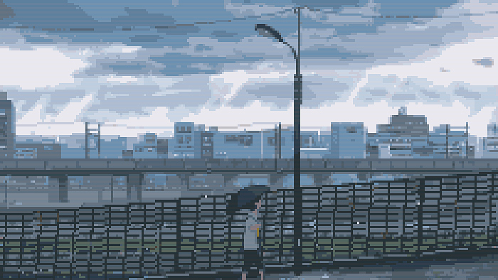 怀旧像素风【天气之子】（图ZMTgzMjMwNjc2） - 像素画 - 站酷设计师杠铃酱原创素材 - 站酷ZCOOL