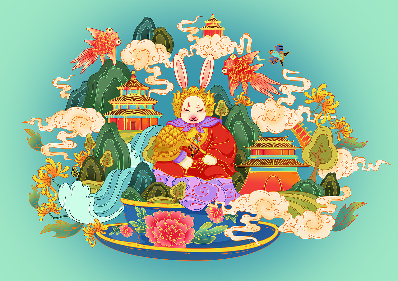 国潮插画（图ZMjM1NjEyNTI4） - 创作习作 - 站酷设计师小智有远志原创素材 - 站酷ZCOOL