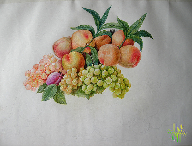 舒展圆珠笔画 《收获Ⅱ》