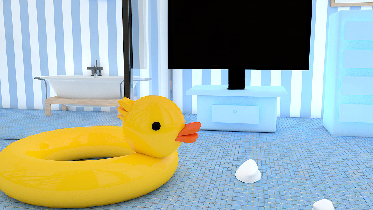 室内建模练习——蓝色房间（图ZMTM1MDA2MzY4） - 场景 - 站酷设计师于逗逗Yhy原创素材 - 站酷ZCOOL