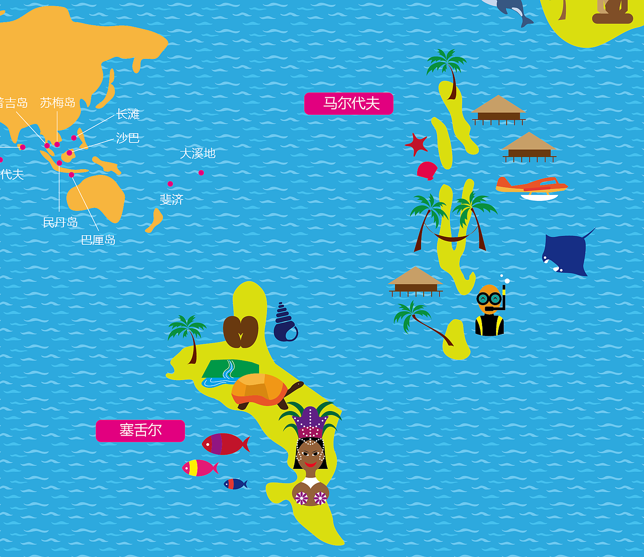 海岛地图（商业创造）（图ZNDg3MDY4ODg=） - 商业插画 - 站酷设计师草的类原创素材 - 站酷ZCOOL