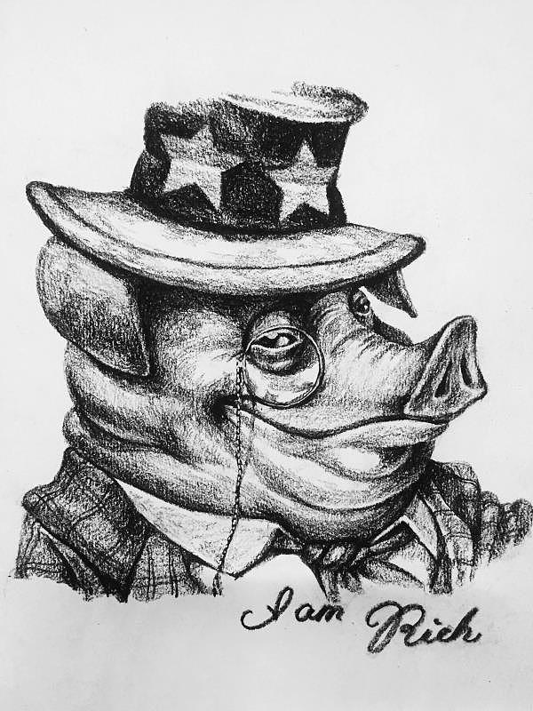 绅士猪系列(原创素描插画)