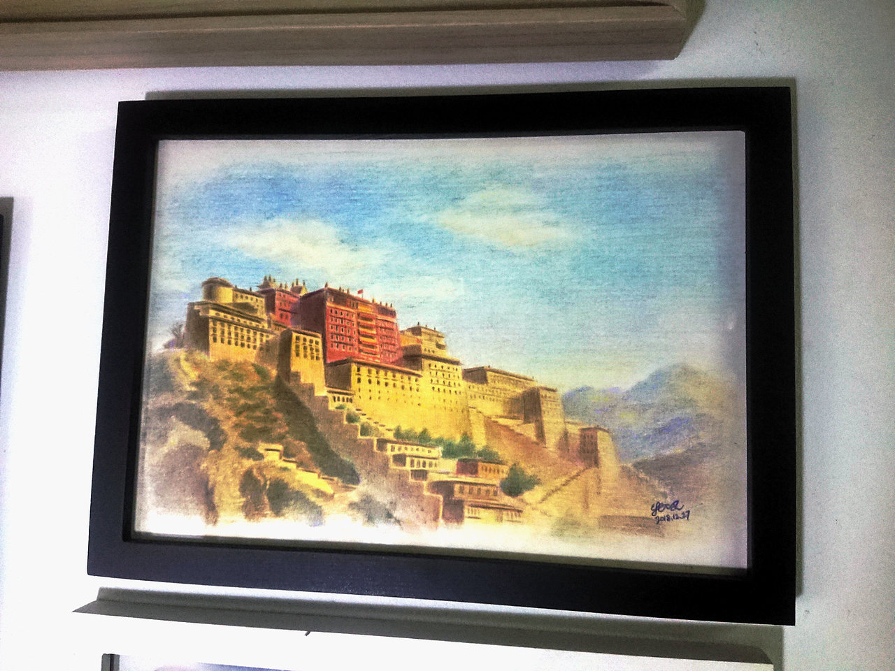 【彩铅教程】何老师8小时彩铅建筑之 布达拉宫|纯艺术|绘画|墙角笔触