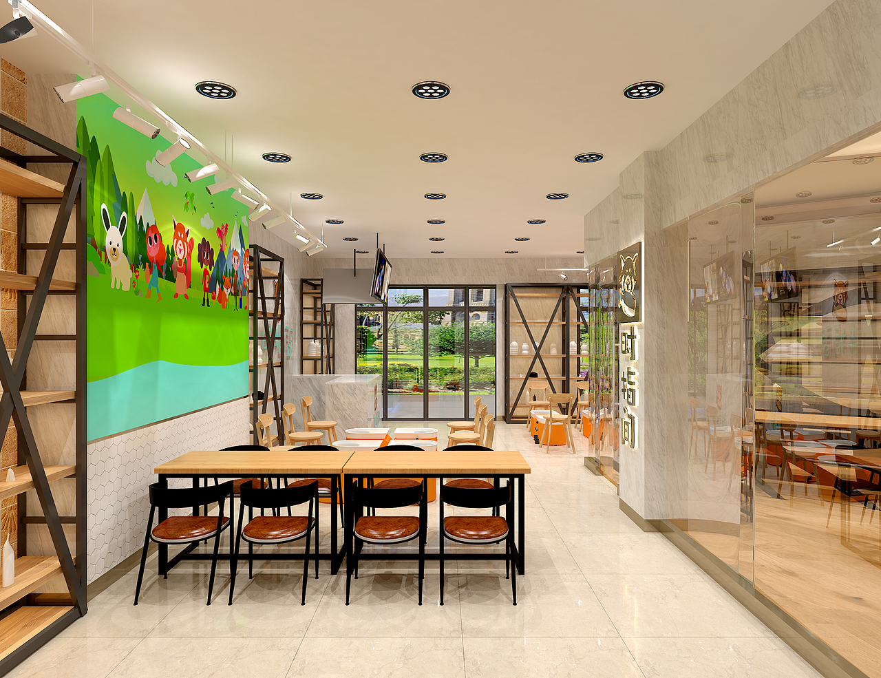 动漫主题陶艺店装修展示效果