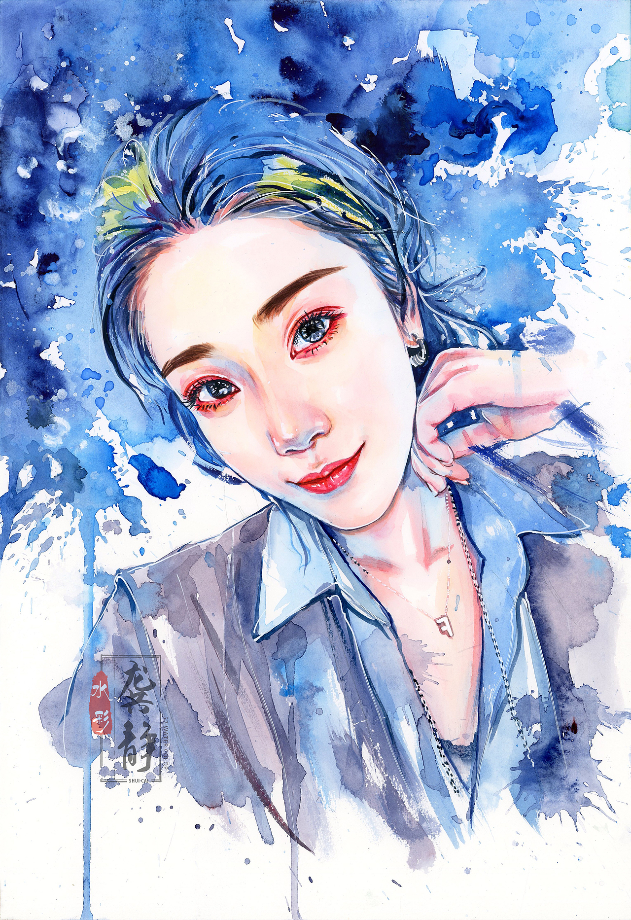 水彩畫像（圖ZMjE1MDMxNDky） - 繪畫 - 站酷設計師龔靜水彩畫原創(chuàng)素材 - 站酷ZCOOL