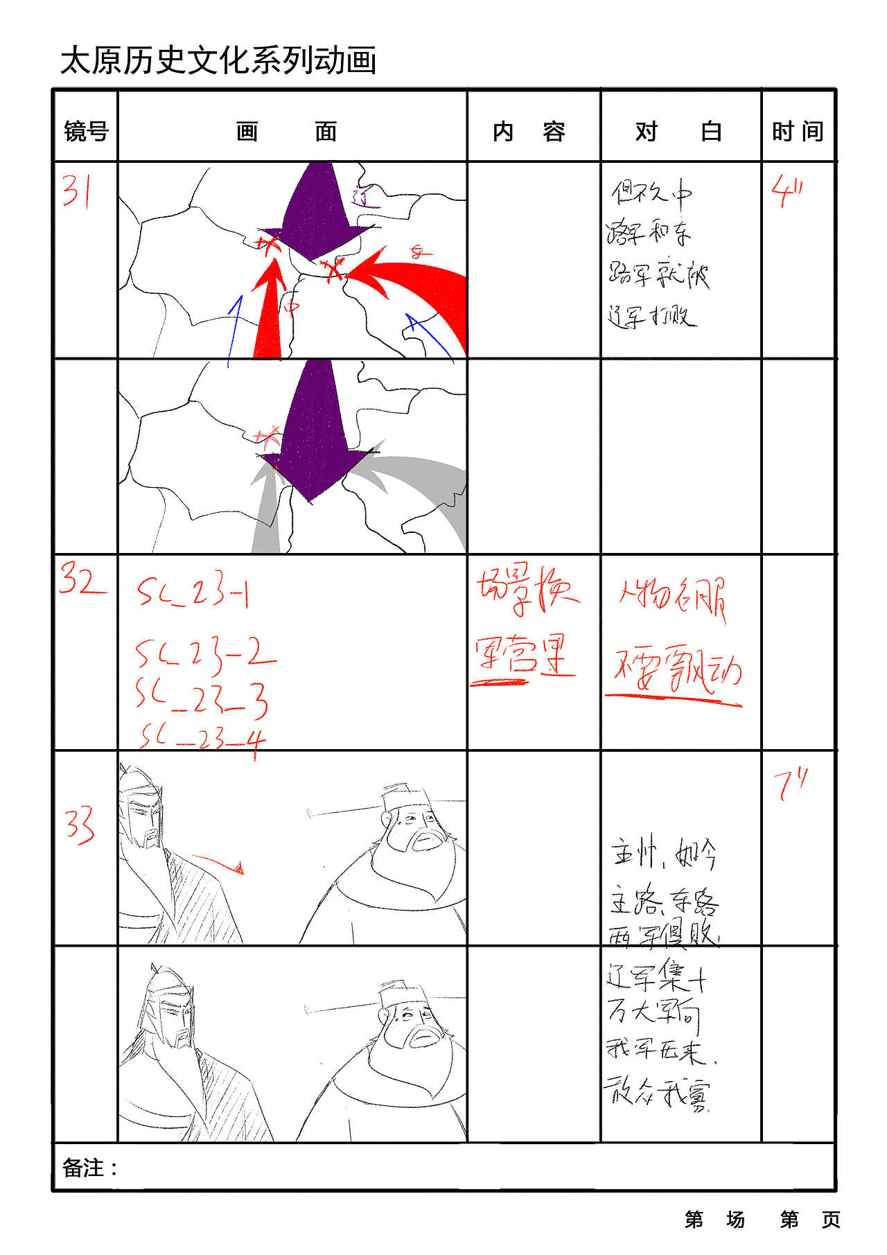 《太原历史名人—忠烈杨家》分镜头（图ZNjE1MjEzMDA=） - 动画片 - 站酷设计师木童骑牛原创素材 - 站酷ZCOOL