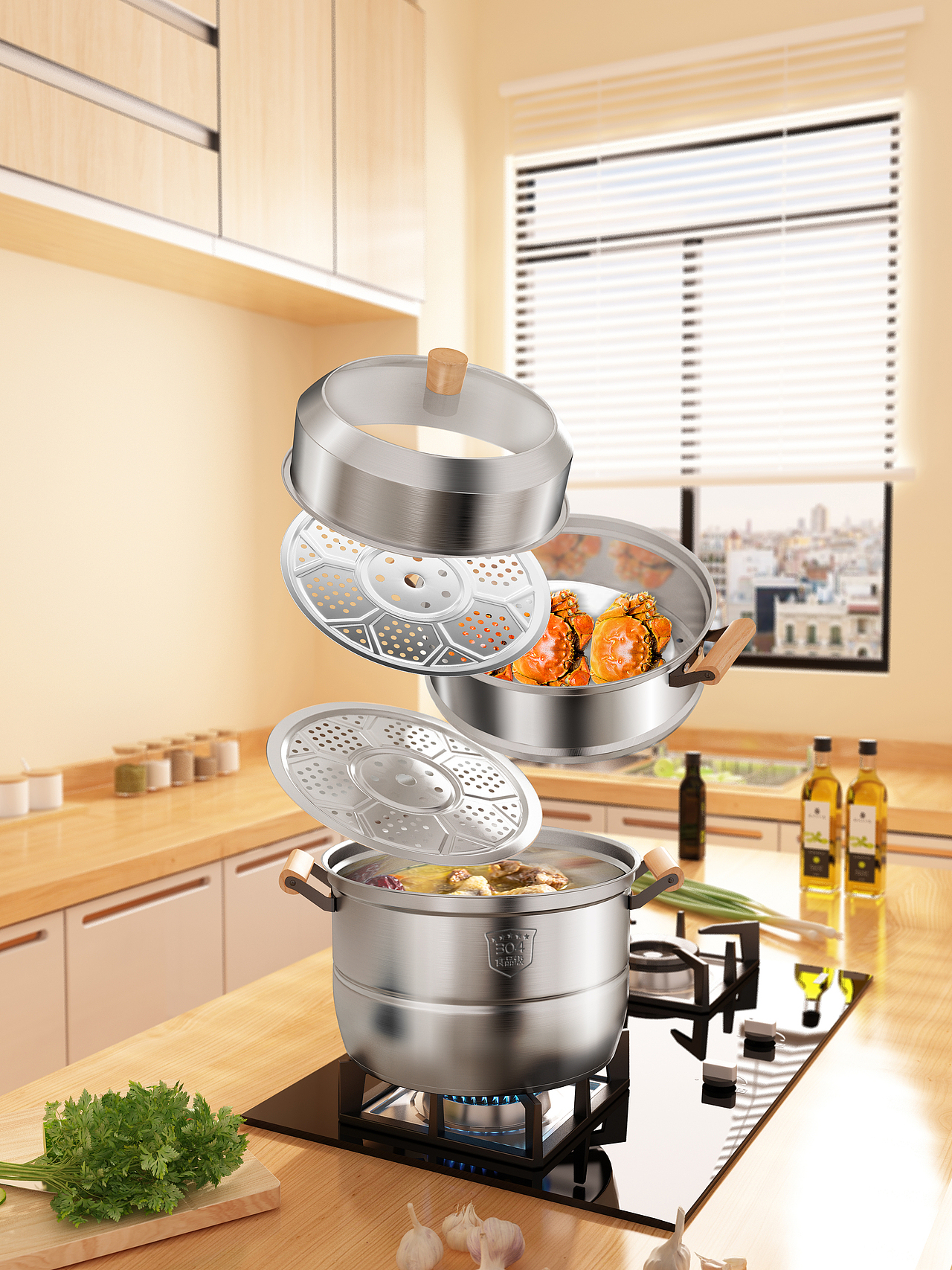 不锈钢蒸锅&电商产品