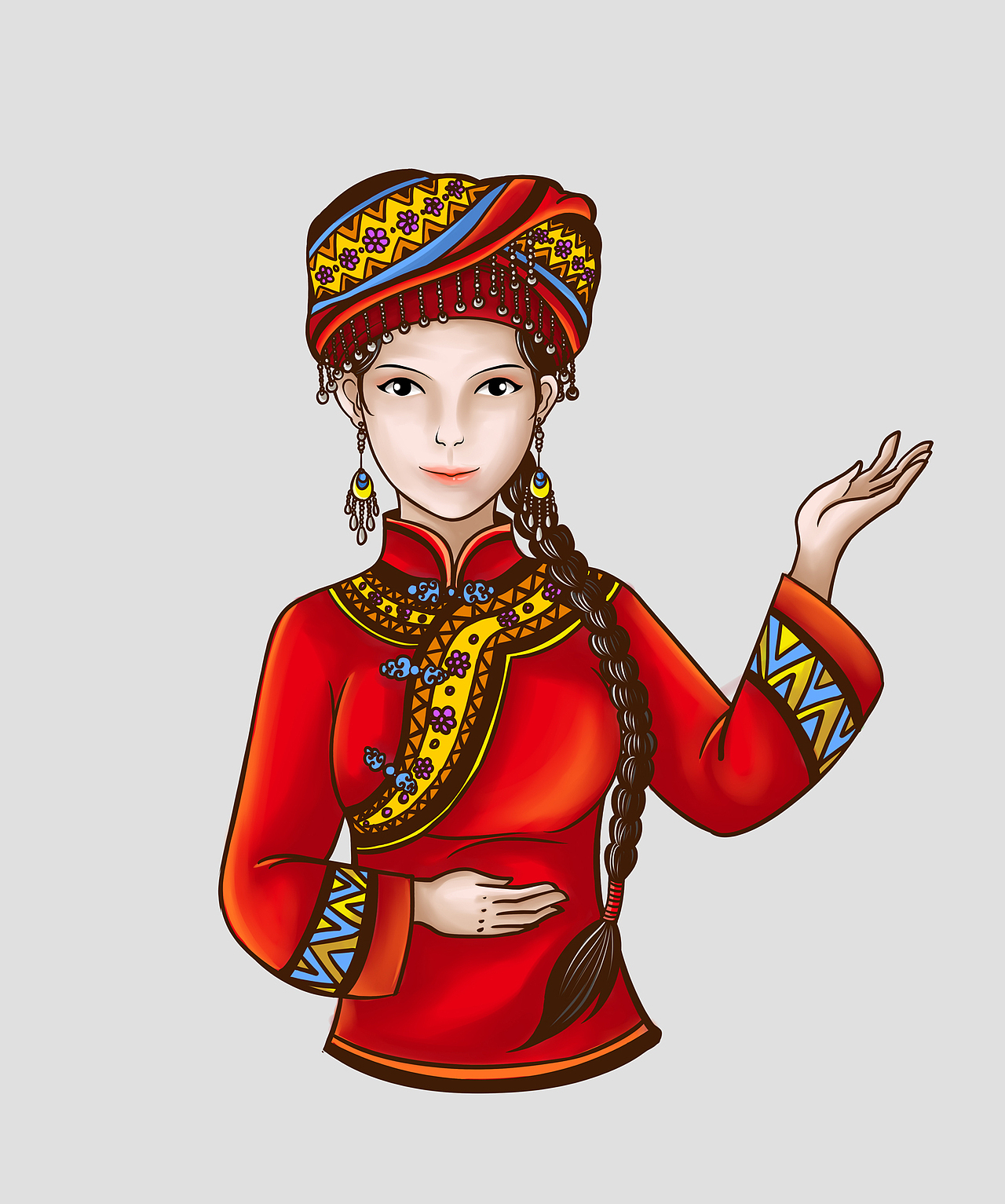 土家妹纸（图ZNDQxODU0MjA=） - 商业插画 - 站酷设计师snow雪原创素材 - 站酷ZCOOL