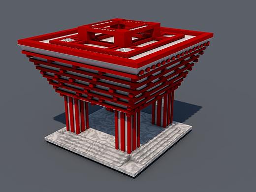 C4D建模—中国馆（个人主页-ZNDUwMDA5MTY=） - 建筑/空间 - 站酷设计师小坏马原创素材 - 站酷ZCOOL
