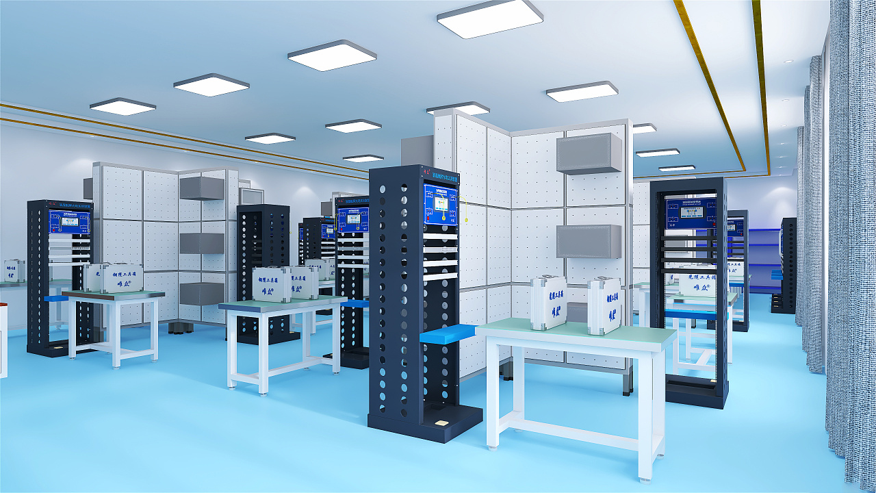 网络综合布线实训室空间设计|三维|建筑/空间|唯众 - 原创作品 - 站酷