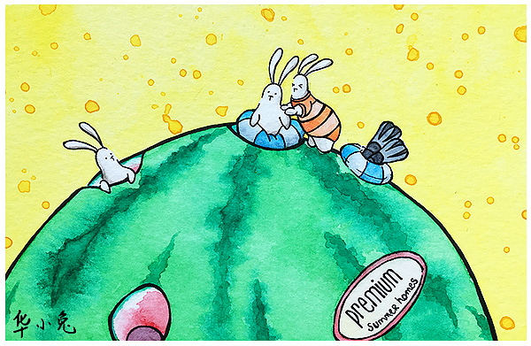 华小兔的夏天（图ZOTcyNTg0MjA=） - 艺术插画 - 站酷设计师华小兔原创素材 - 站酷ZCOOL