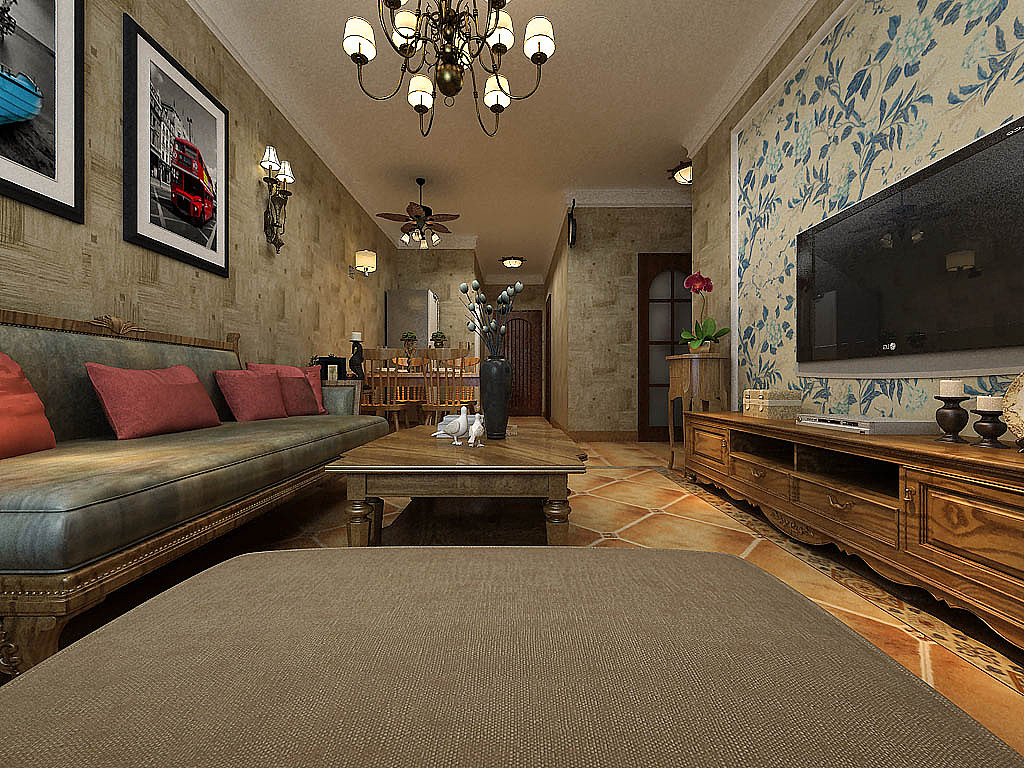 京东家装安阳万和城田园风格装修案例实景图（图ZMTg0MTM2MTY4） - 家装设计 - 站酷设计师红鲤鱼与绿鲤鱼2原创素材 - 站酷ZCOOL