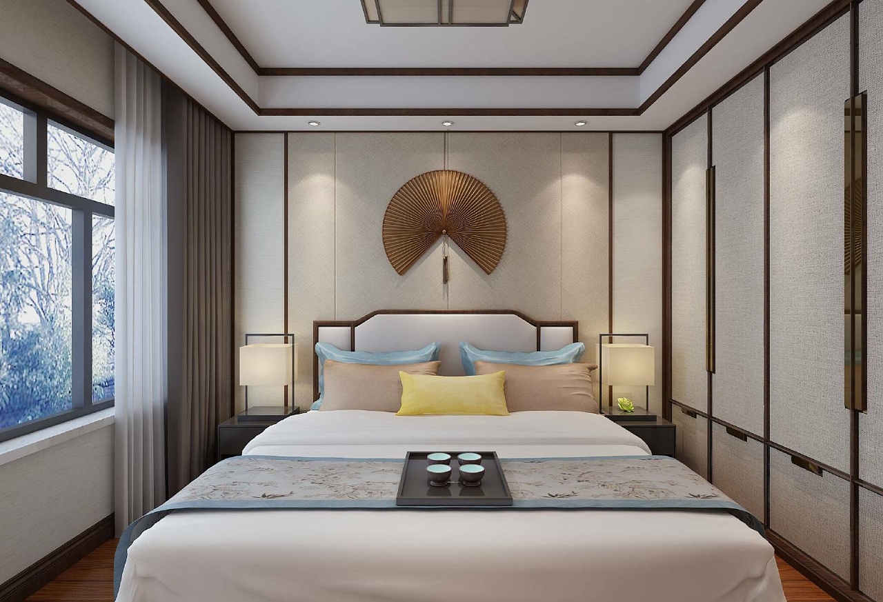 新中式卧室,清风徐来富贵荣华