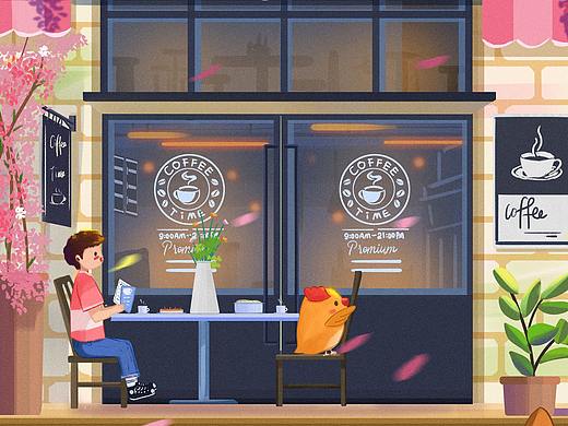 赏樱花🌸后喝咖啡的休闲时光