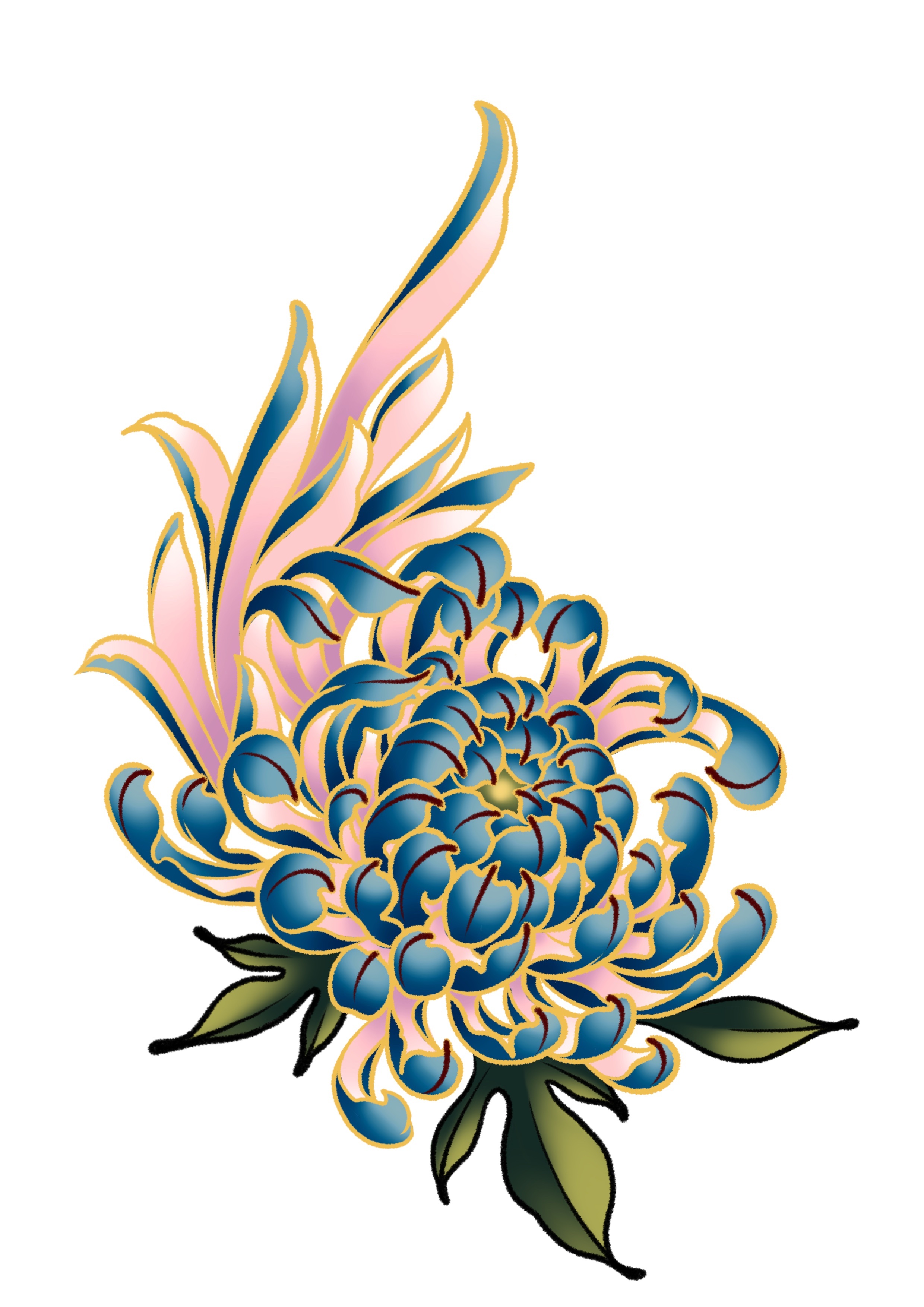 日式传统菊花文身图案|平面|图案|夏莉斯 - 原创作品 - 站酷 (ZCOOL)