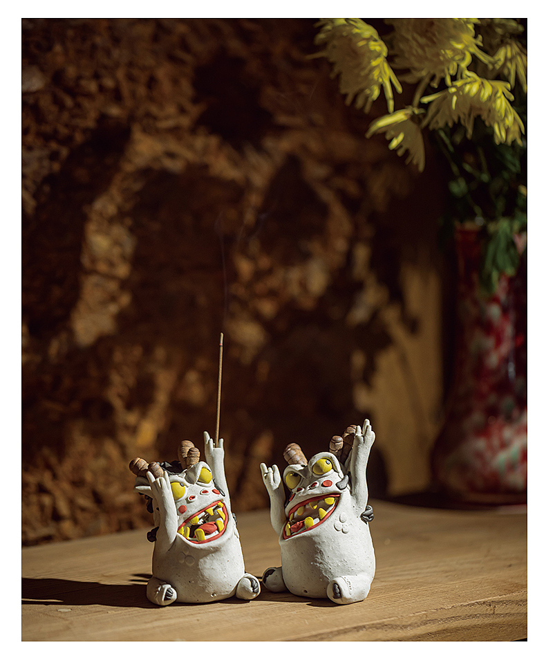 器十二原创手工捏雕嘻哈麒麟陶瓷摆件香插（图ZMjM2ODU4NDI4） - 其他手工艺 - 站酷设计师器十二原创素材 - 站酷ZCOOL