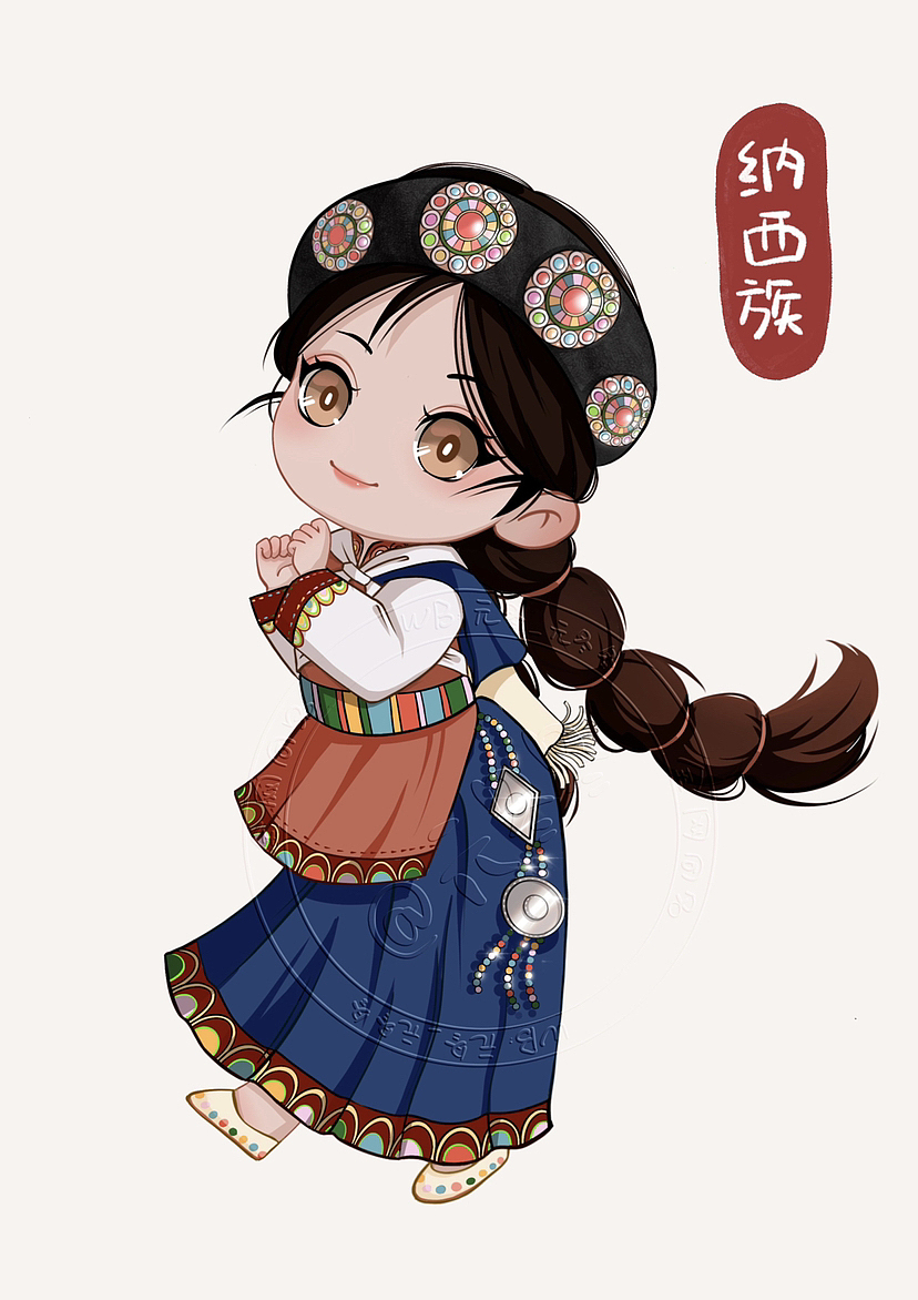 q版少数民族人物设计