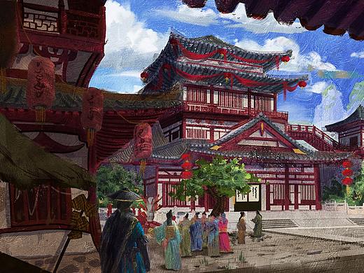 古風(fēng)場景練習(xí)（個人主頁-ZNTM3NDk5ODQ=） - 游戲原畫 - 站酷設(shè)計師出謀畫策原創(chuàng)素材 - 站酷ZCOOL