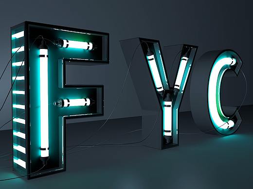 C4D灯管字母建模练习