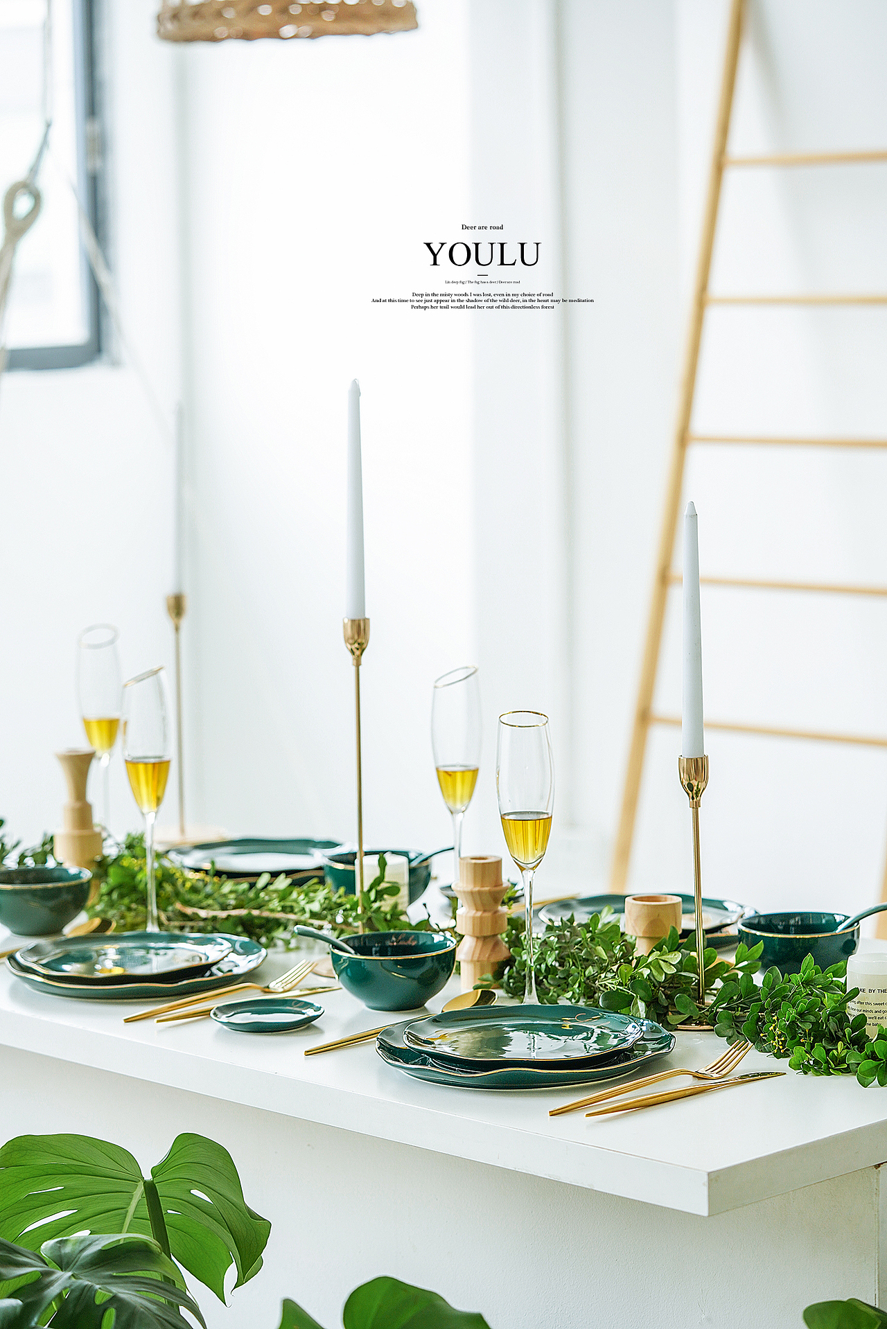 仪式感餐桌上一抹绿（图ZMTYyNjk0ODk2） - 产品摄影 - 站酷设计师有鹿摄影视觉YOLU原创素材 - 站酷ZCOOL