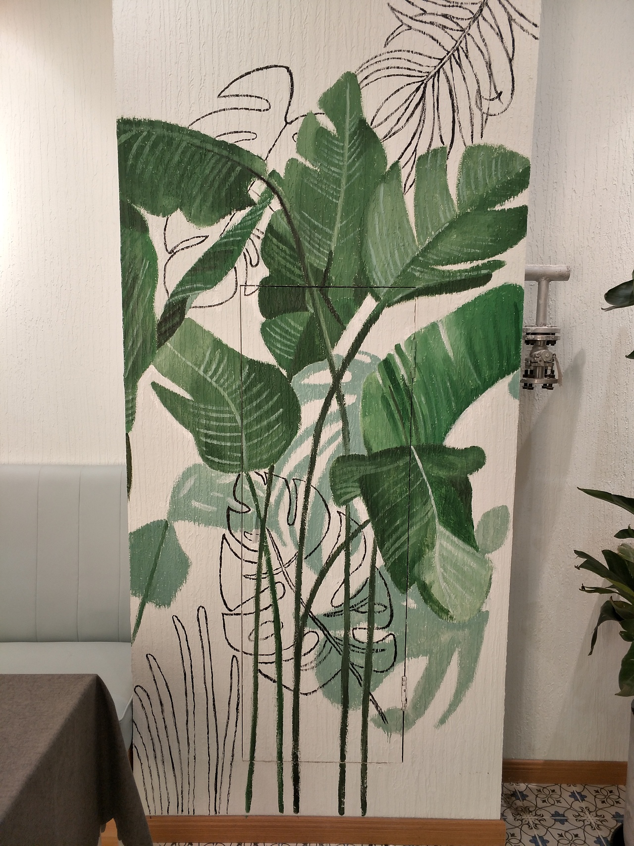 品食健康餐墙体手绘