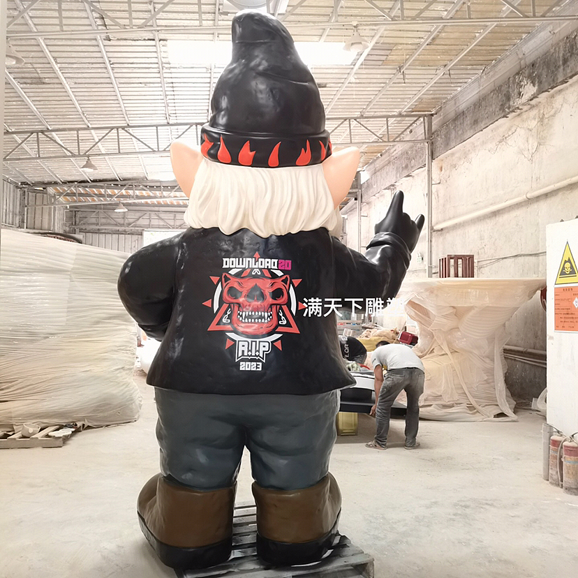 国外展会装饰摆件玻璃钢卡通模型玻璃钢老人小矮人模型