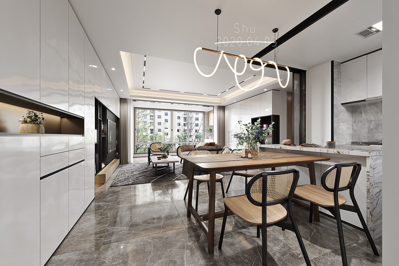 现代客厅餐厅卧室（图ZMjA0MDYxMjEy） - 家装设计 - 站酷设计师金焰原创素材 - 站酷ZCOOL