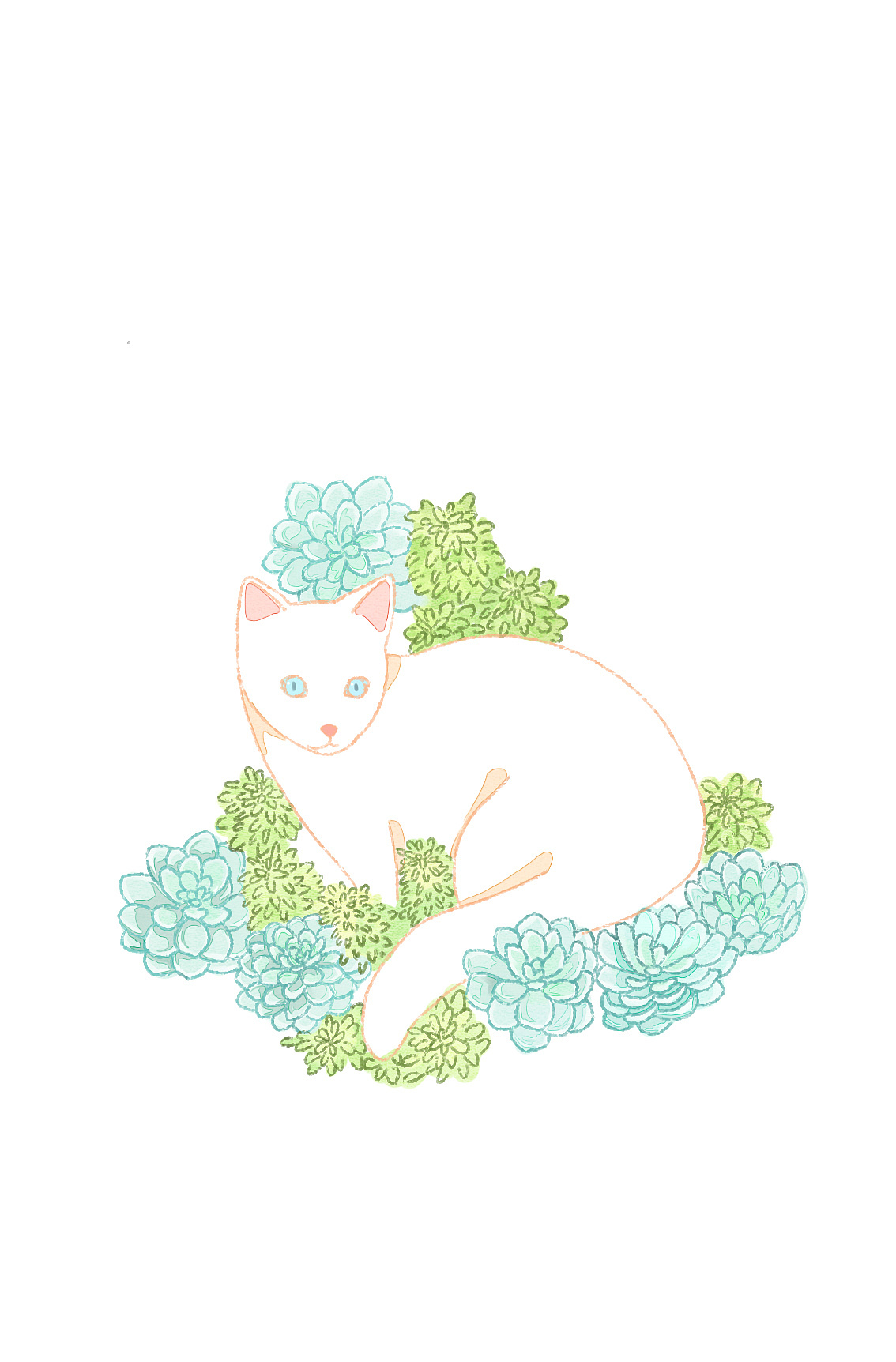 多肉和喵（一）（图ZMTQ3NTE0MzQ0） - 创作习作 - 站酷设计师软趴趴lala原创素材 - 站酷ZCOOL