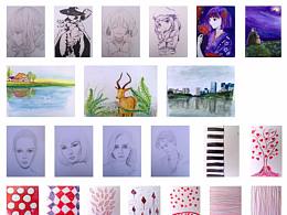 2016-2017零散绘画图集合（素描/水彩/线条图案）