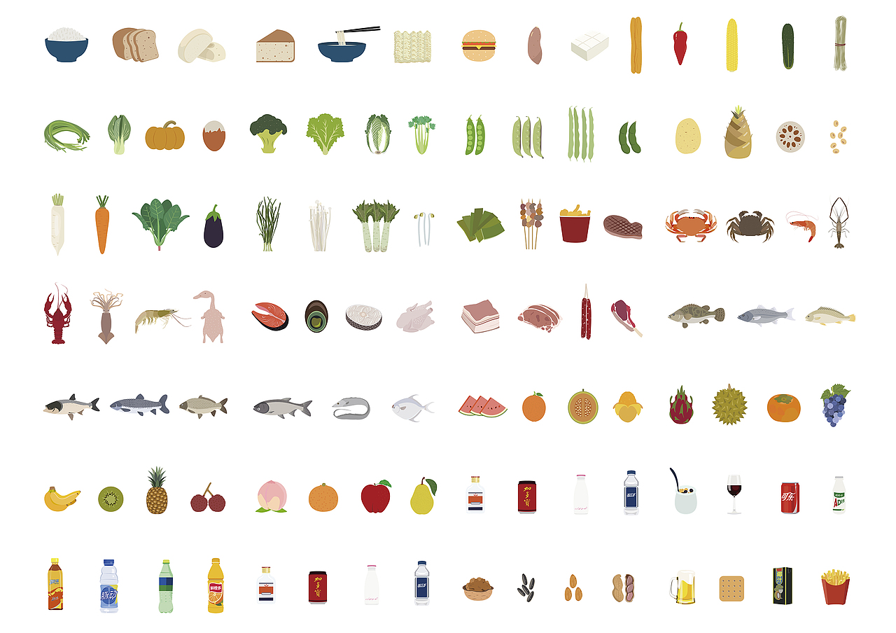 常见食物图形100