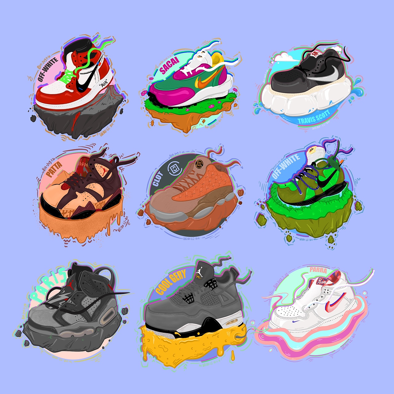 Nike球鞋插画（图ZMTY5NTkzODUy） - 新锐潮流插画 - 站酷设计师Bin仔啦原创素材 - 站酷ZCOOL