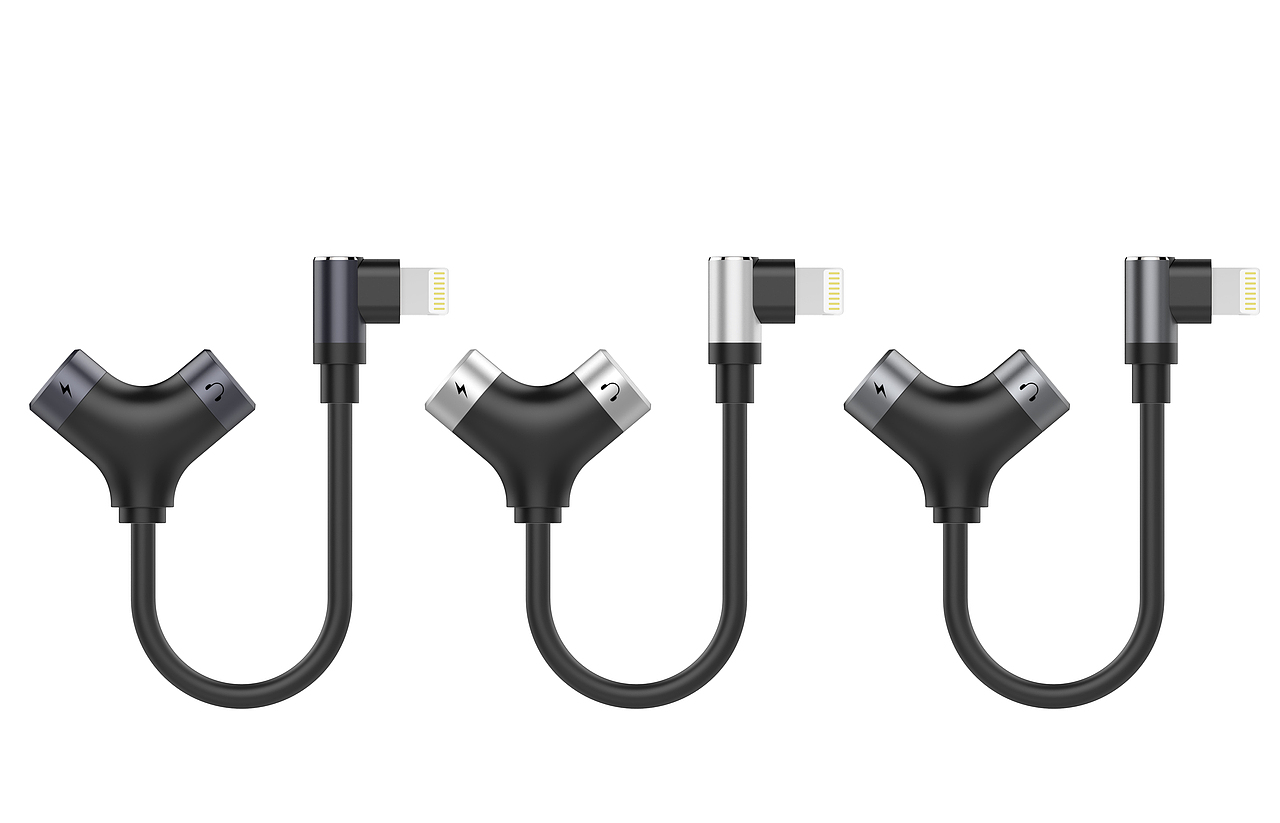 几款苹果数据线音频/充电转接头设计