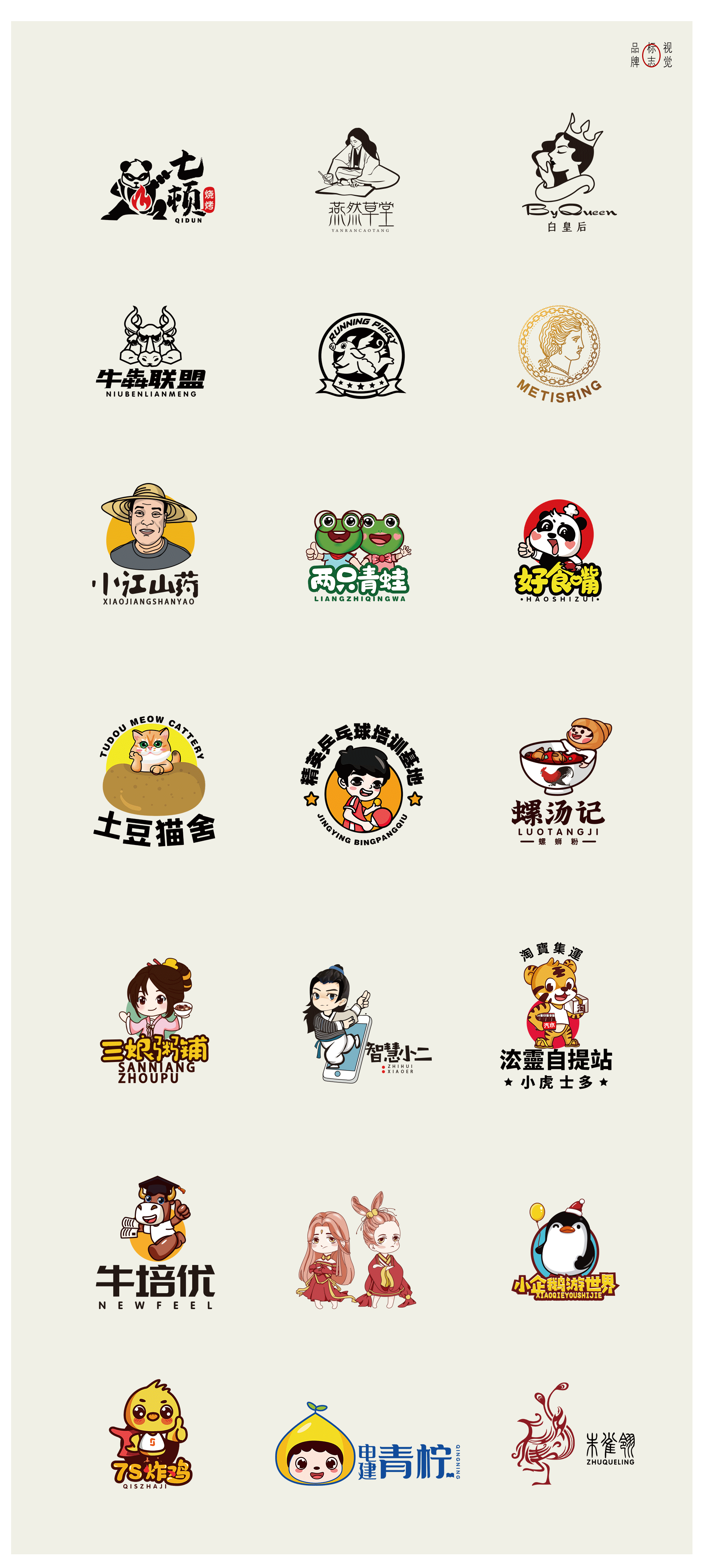 2020年 卡通logo集合 作品集（图ZMjM2Nzg5MzIw） - Logo - 站酷设计师姑娘凉凉原创素材 - 站酷ZCOOL