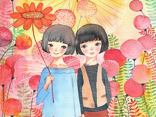 纸本水彩儿童插画系列14幅