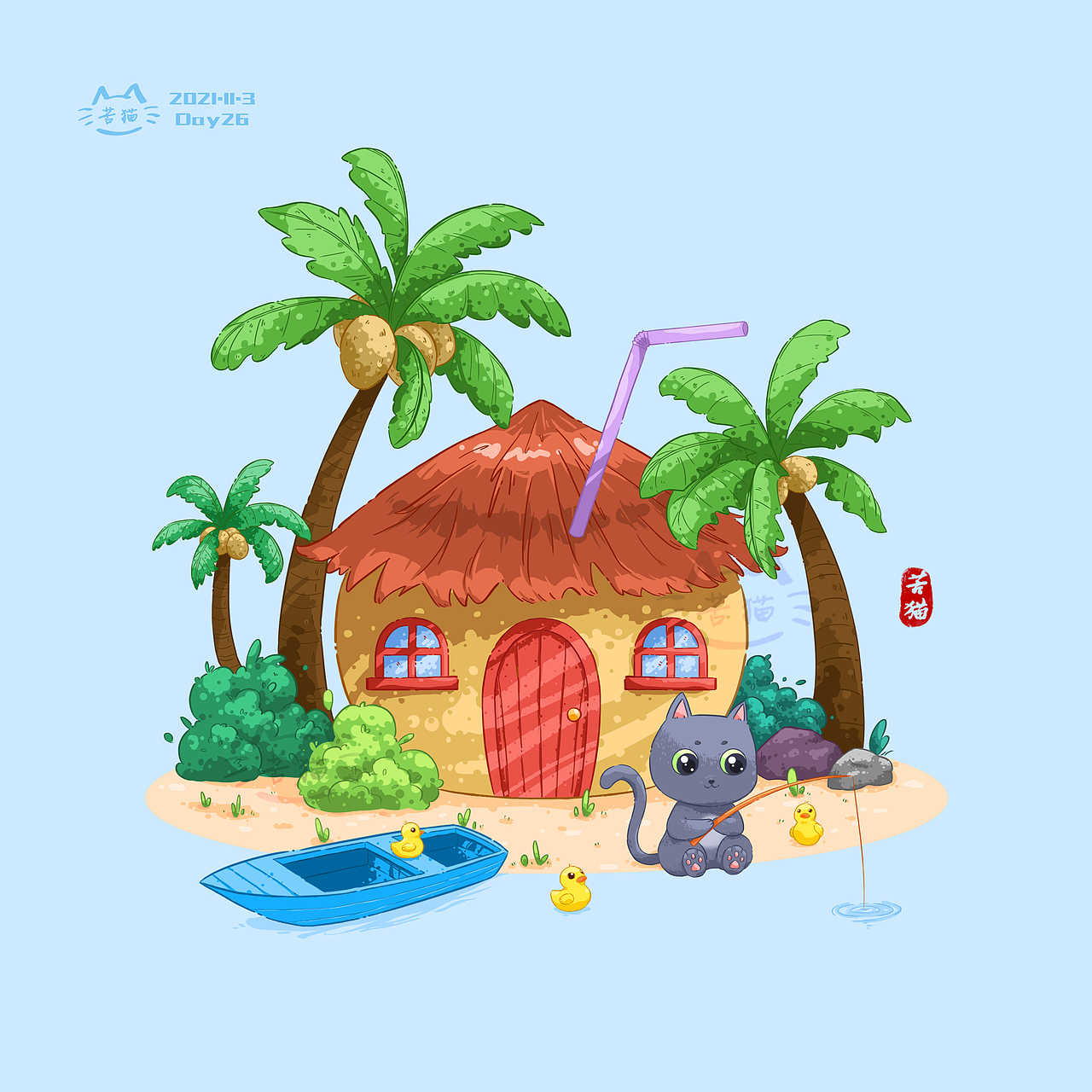 小场景（图ZMjc2NTY3Mzg0） - 创作习作 - 站酷设计师插画师_苦猫原创素材 - 站酷ZCOOL