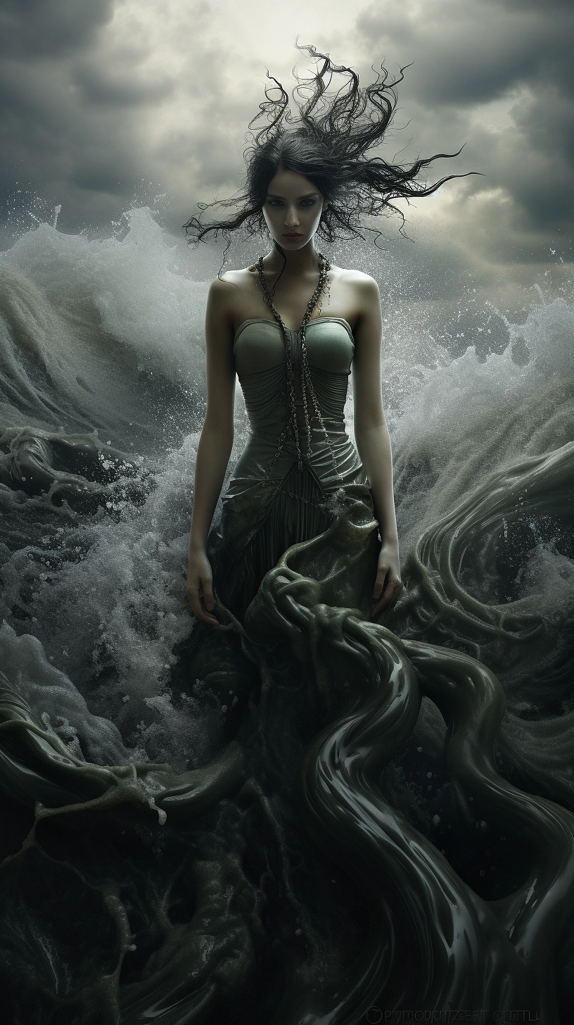 AI绘画｜《海妖》系列1（图ZMzQ0MjYzODA4） - 概念设定 - 站酷设计师婉艺AI原创素材 - 站酷ZCOOL