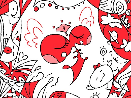 loving - 波普线条插画练习