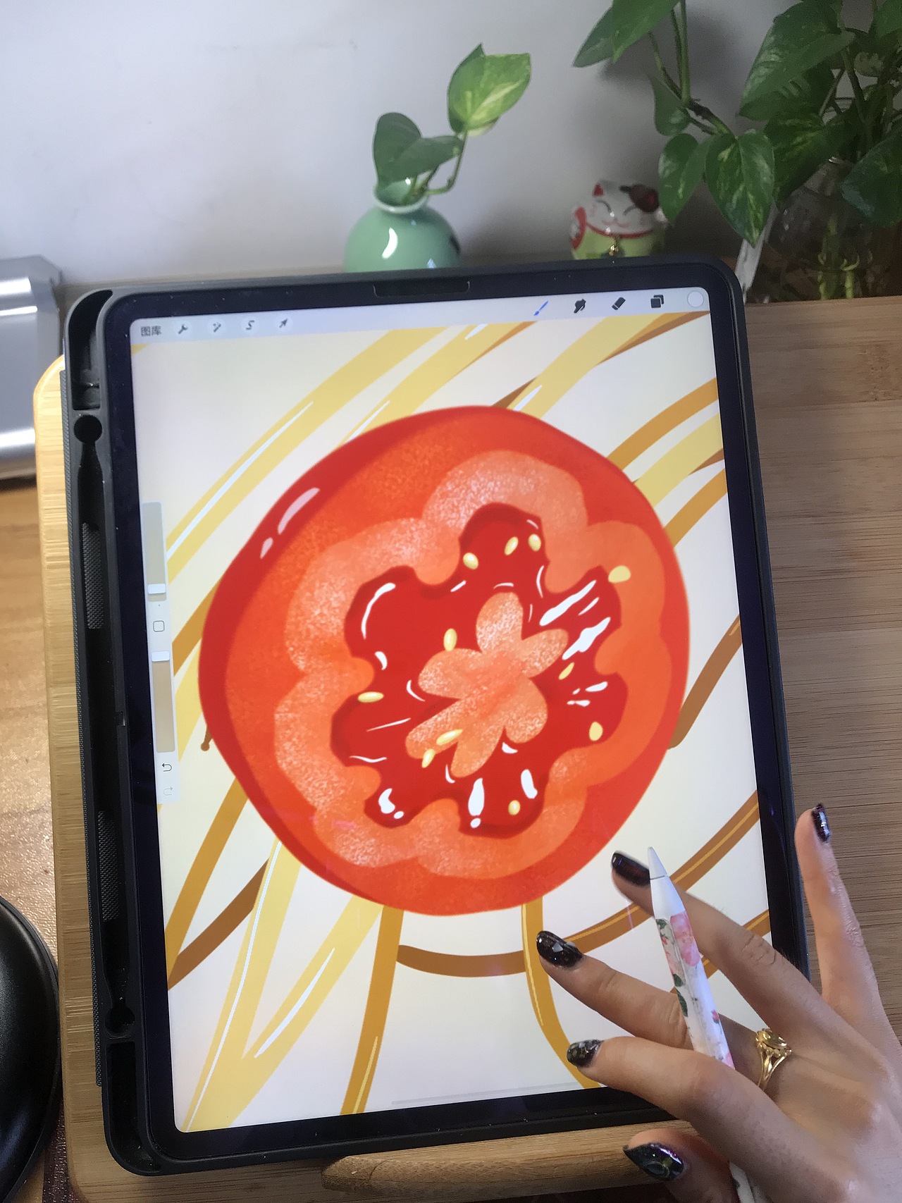 番茄牛肉面包装设计手绘插画
