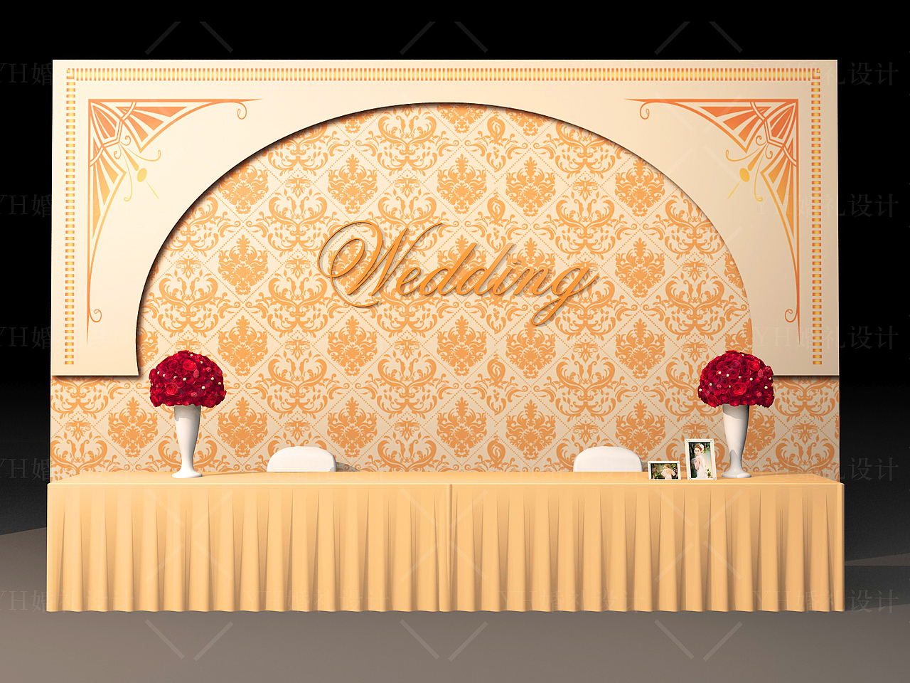 香槟色婚礼设计效果图