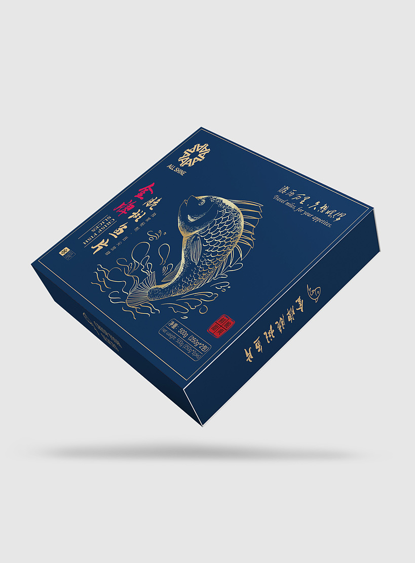 《金牌脆斑片》-罗非鱼生鱼片-商业插画包装