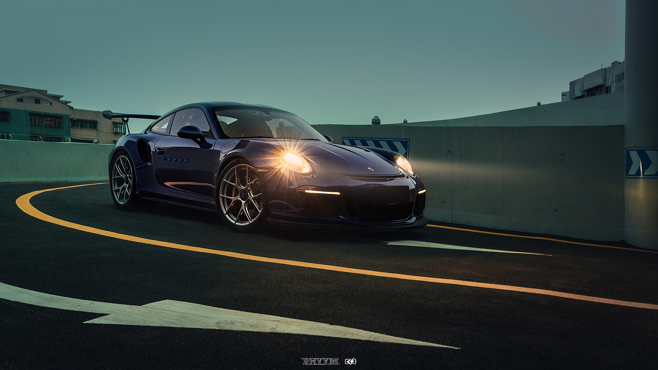 汽车摄影:保时捷911gt3rs 紫罗兰 /2