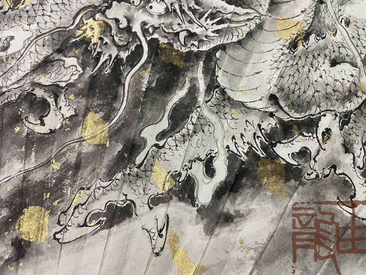 由龍#中华民族龙纹研究——扇面定制（图ZMjcxNzI4MDY4） - 绘画 - 站酷设计师上海由龍工作室原创素材 - 站酷ZCOOL