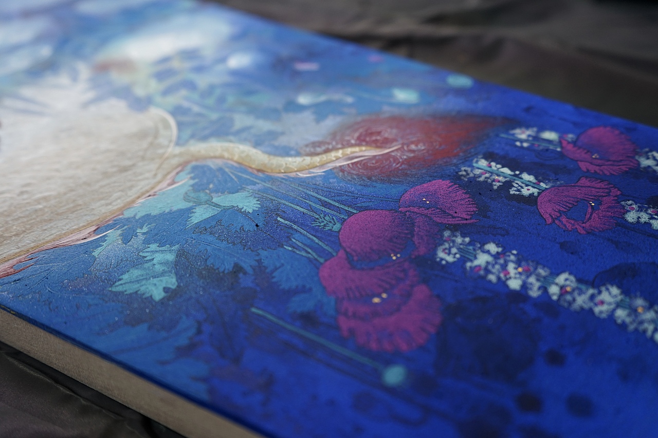 岩彩绘画 | 月光下的生命①