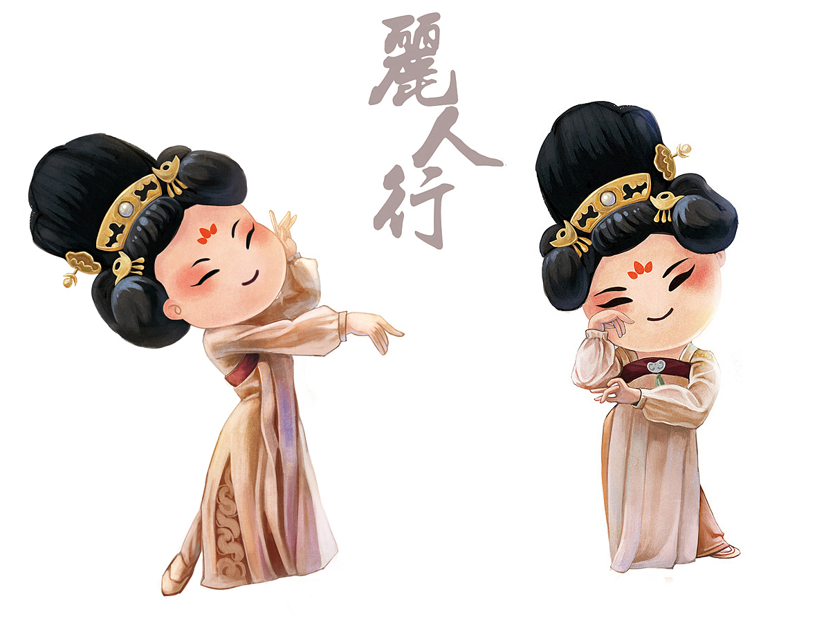 丽人行小姐姐（图ZMjE1NDE2MzQ4） - 儿童插画 - 站酷设计师小串原创素材 - 站酷ZCOOL