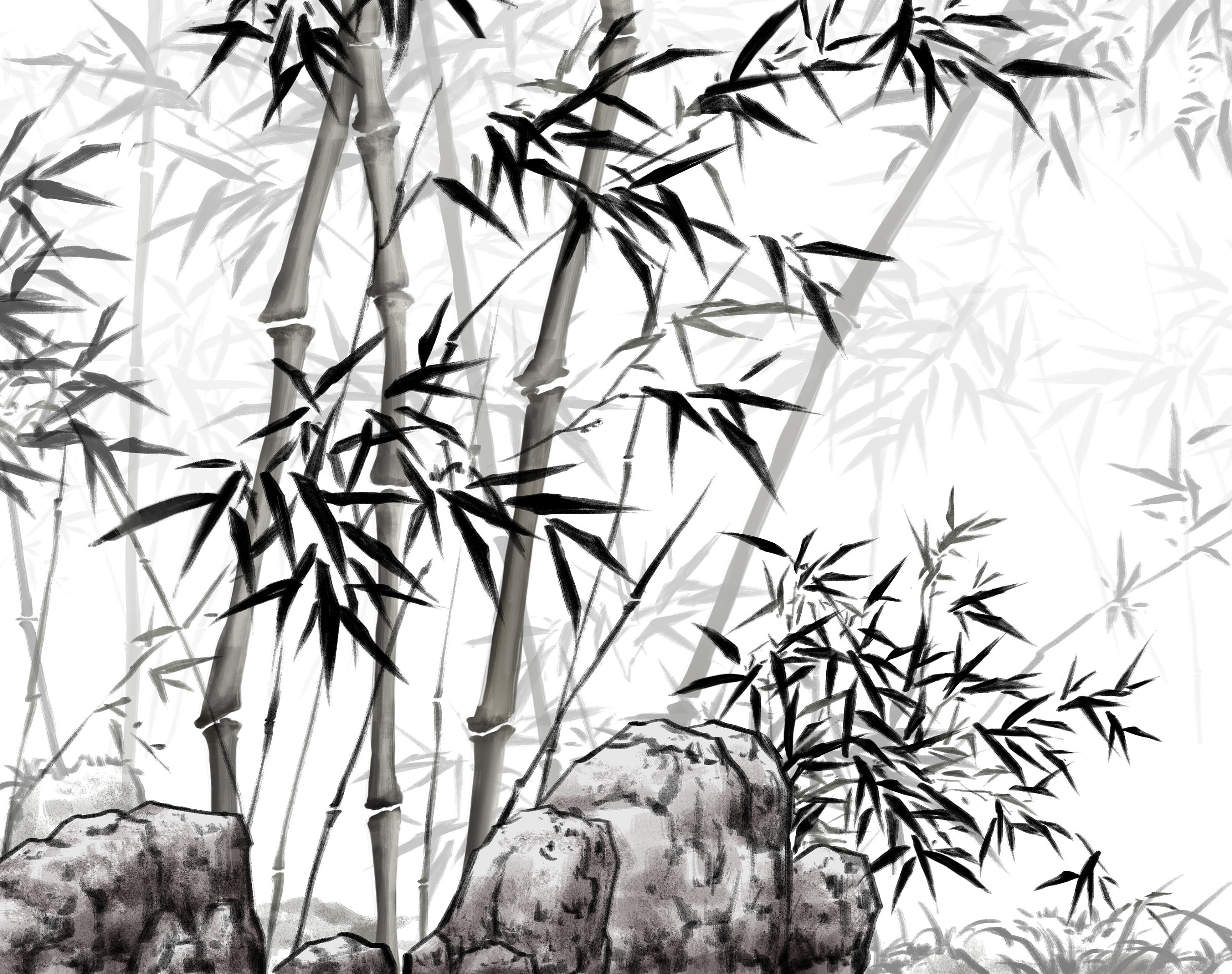国画竹子的画法 - 竹子画 - 99字画网