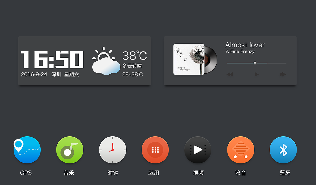 圆形图标 车载界面（图ZNjI1MTE2NTI=） - APP界面 - 站酷设计师朵拉doraqqq原创素材 - 站酷ZCOOL